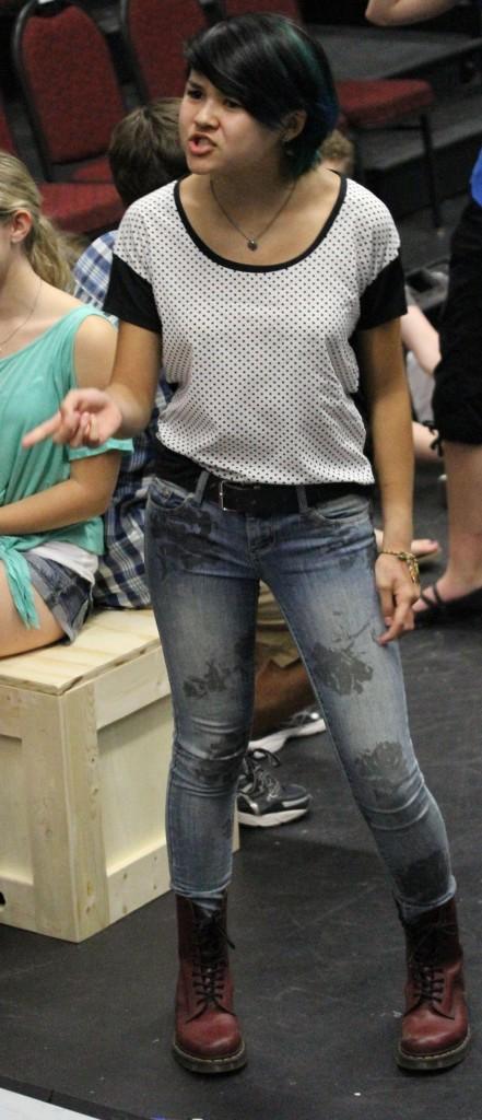 Junior Sarah Holland rehearses for Pippin after school on Sept. 30. Pippin opens Oct. 25 in the Black Box theater.
