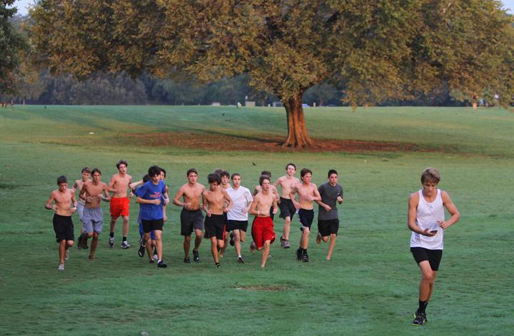 The JV cross country team practices before school Sept. 10 at Zilker Park. The team placed sixth at the AISD Invitational on Sept. 6. Their next meet will be the Ceder Park Invitational on Sept. 21.