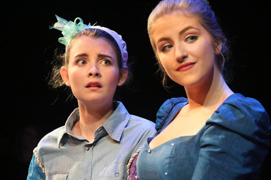 Junior Claire McCaslin and senior Grace Stanley in Twelfth Night.