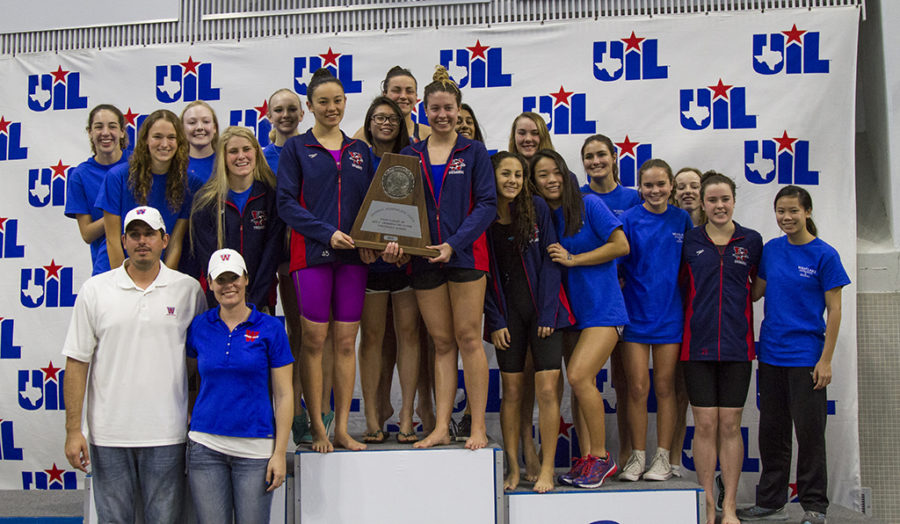 The girls swim team came in second during the State swimming competition, losing in the last event after a tie with Westwood.