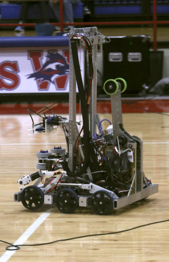 The robotics team demostrated their robot, Sophie and the tricks it can preform.