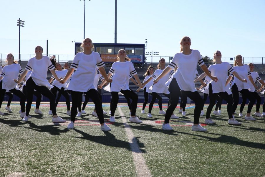 Hyline performs on the field at the pep rally Sept. 24. 