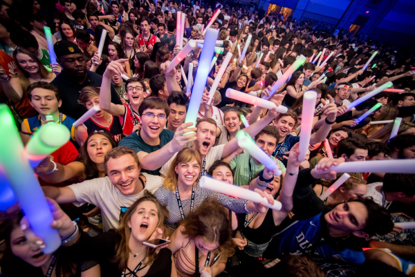 Jewish teens celebrate at the BBYO International Convention in Dallas, Feb. 16, 2023.