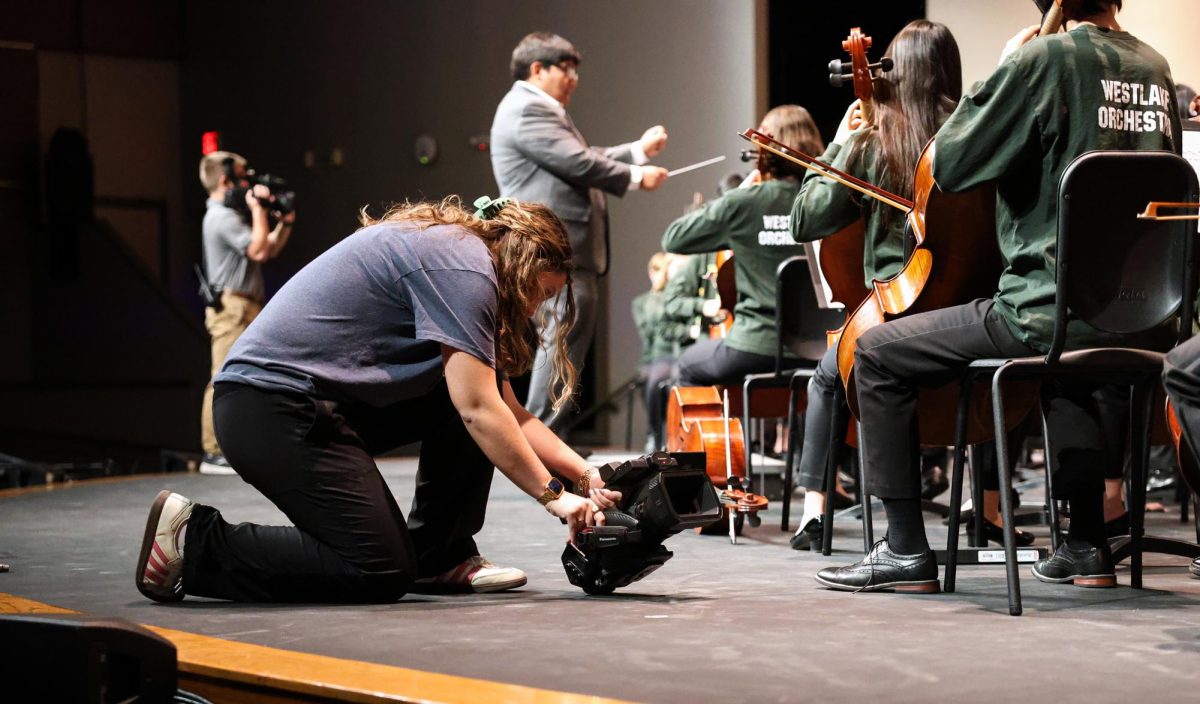 Chaps Orchestra rehearses Nov. 20, 2024 with the Technical Entertainment Crew (TEC) to prepare for the Nutcracker Spectacular. Although the orchestra plays most of the music live, TEC recorded the orchestra playing the overture for the Nutcracker Spectacular, which will be played at the beginning of the six shows, Dec. 12 to 15. 