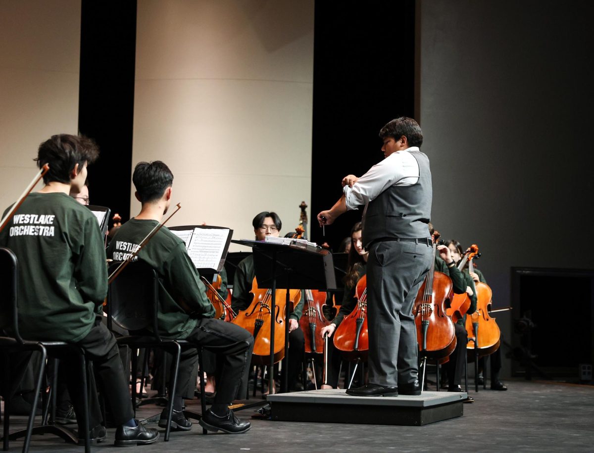 Chaps Orchestra rehearses Nov. 20, 2024 with the Technical Entertainment Crew (TEC) to prepare for the Nutcracker Spectacular. Although the orchestra plays most of the music live, TEC recorded the orchestra playing the overture for the Nutcracker Spectacular, which will be played at the beginning of the six shows, Dec. 12 to 15. 