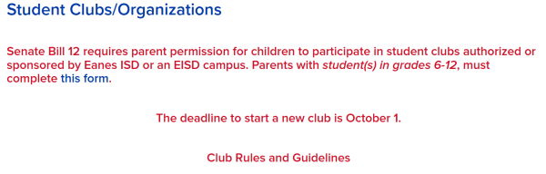 New guidelines and rules for clubs are implemented after Senate Bill 12 passed over summer.