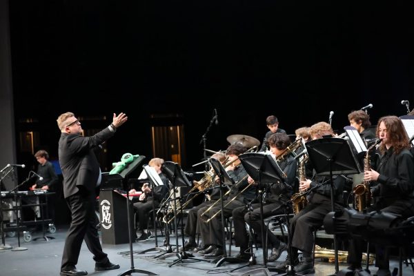 The Westlake Jazz Band preforms during Chapland April 29 at the Westlake Performing Arts Center.