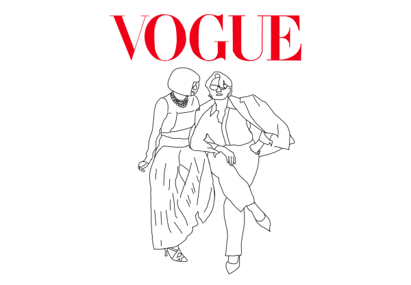 A recreation of the May Vogue cover of Anna Wintour and Meryl Streep.